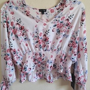 Long sleeve Floral crop top
